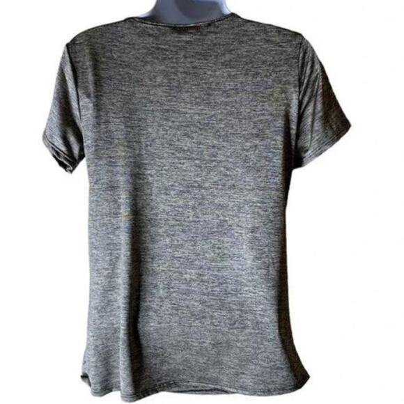 Candid Soul Tops Women's Size Large Draped Studded Neckline Short Sleeves Gray - Picture 3 of 8